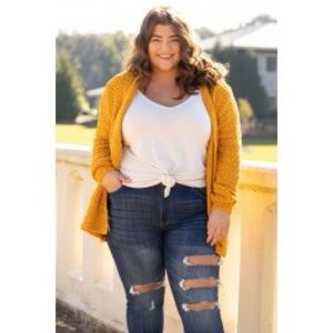 Not Too Late For Love Cardigan, Golden Mustard